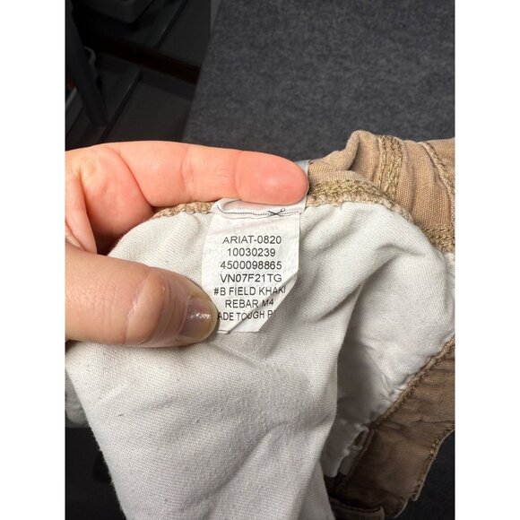 Ariat Men's Rebar M4 Relaxed Straight Field Khaki Made Tough Size 36/32 - Picture 8 of 8